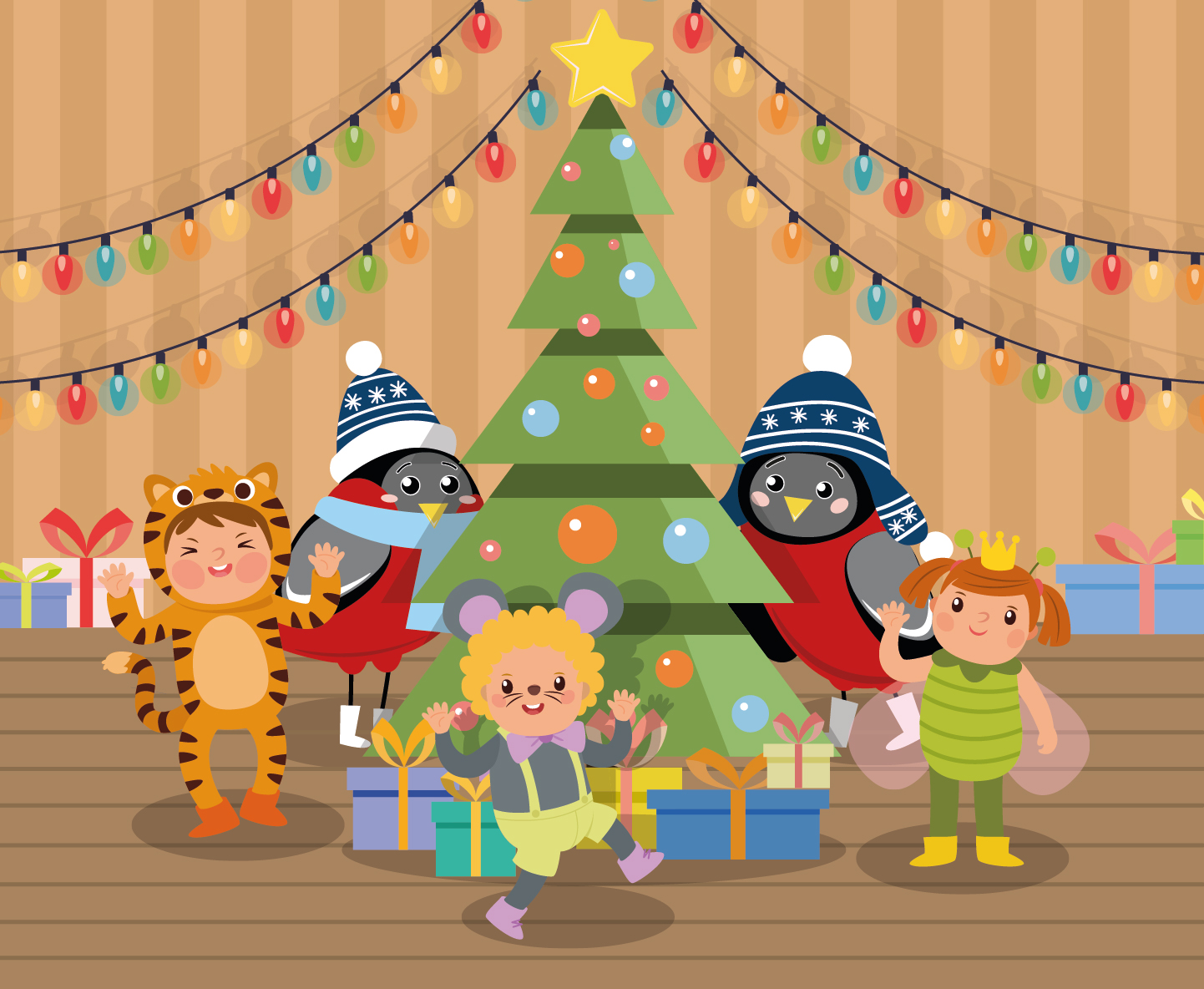 Снегирята, и ребята, и забавные зверята